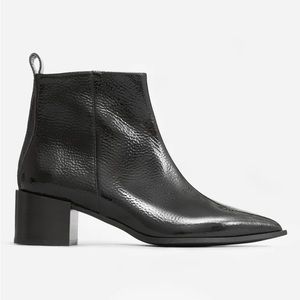 Everlane Glossy Black Boss Booties - Size 8